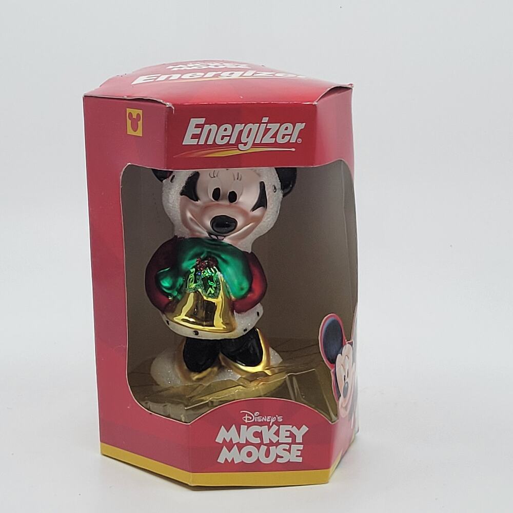 Vintage Disney's Mickey Mouse European Glass Style Energizer Ornament